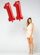 40 pulgadas Jumbo Big Red Foil Mylar Número Globos Niña 1 2 3 4 5 6 7 8 9 0 Fiesta de cumpleaños Decoraciones para niños Años de antigá¼edad Fiesta de aniversario Niña - SACASUSA