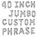40 pulgadas personalizado brillante plata número de letra grande globo de helio Banner Mylar carta cumpleaños Banner personalización Baby Shower novia - SACASUSA
