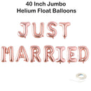 40 "RECIá‰N CASADOS Carta Jumbo Globos DIY Boda Decoraciones para fiestas nupciales Oro rosa, Rosa, Plata, Oro, Globos negros Decoración Flotador de helio - SACASUSA