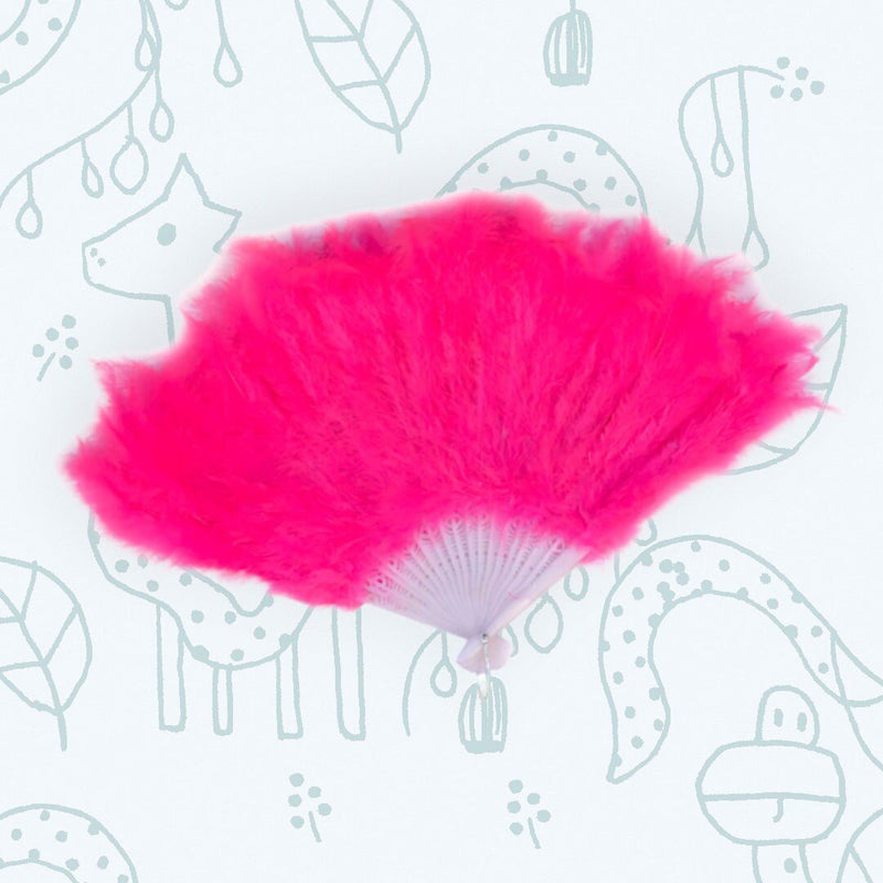 Abanico de mano de plumas plegable, grande, hecho a mano, color rosa fuerte, nuevo para fiesta de disfraces de Halloween, abanico de boda nupcial, regalo - SACASUSA