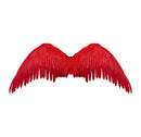 Alas de ángel de hada grandes de plumas rojas grandes de 47x17 pulgadas con halo gratis para alas de disfraz de Halloween hombres mujeres adultos L XXL - SACASUSA