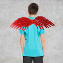 Alas de ángel de hadas de plumas rojas grandes hechas a mano con halo gratis Disfraz de Halloween Alas de fiesta Hombres Mujeres Adultos L - SACASUSA
