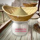 Auténtica cocina tailandesa hecha a mano con nuestra cesta grande para vaporera de arroz pegajoso de bambú y tapa redonda de mimbre - SACASUSA