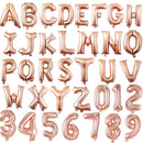 Banner de globo de alfabeto con número de letra de oro rosa y oro plateado personalizado Banner de globo de letra Mylar de 16 ''. Elija AZ 0 1 2 3 4 5 6 7 8 9 - SACASUSA