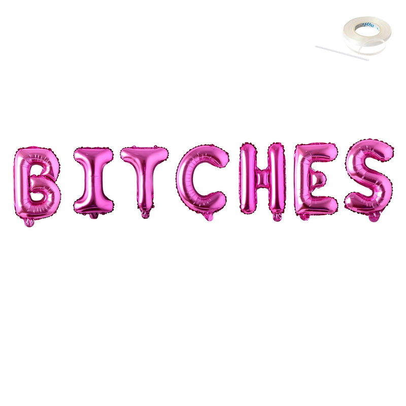 Banner de letras Jumbo BITCHES de 40 pulgadas, rosa, oro rosa, plata, decoración negra, globo, despedida de soltera, despedida de soltera, favores de fin de semana - SACASUSA