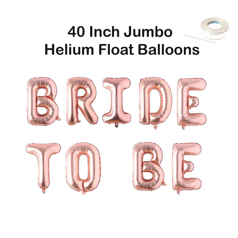Banner de letras Jumbo BRIDE TO BE de 40 pulgadas, rosa, oro rosa, plata, decoración negra, globo, despedida de soltera, despedida de soltera, favores de fin de semana - SACASUSA