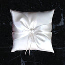 Blanco Boda nupcial Nudo de amor Gran lazo de satén Portador de almohada de anillo blanco ¡Simple pero con clase! Accesorios de boda Calidad y artesaná­a de primer nivel. - SACASUSA