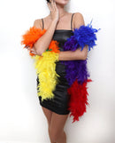 Boa de 100 g, arcoá­ris, rojo, azul, amarillo, verde, morado, naranja, boas de plumas de pavo Chandelle, 74 pulgadas de largo, accesorio para disfraz de Halloween de los años 20 - SACASUSA