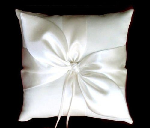 Boda nupcial Amor Nudo Satén Arco Anillo Almohada Portador Accesorios de boda Marfil Blanco Negro Marrón Rojo Rosa Borgoña Vino Hermosa Cinta - SACASUSA