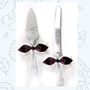 Boda nupcial Marrón Nudo de amor Arco de satén Anillo blanco Almohada Portador Flor Chica Cesta Libro de visitas Pluma conjunto Pastel Cuchillo Servidor Conjunto álbum de fotos - SACASUSA