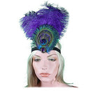 Purple Peacock Feather Rhinestone Crystal Headband 1920s Flapper Headpiece Black Halloween Costume The Great Gatsby Costume for Women