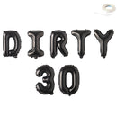 DIRTY 30 - Jumbo 40" Letter Number DIY Balloons Birthday Party Decoration Balloons Decor Helium Float Black Rose Gold Pink Blue Silver