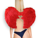 Large Feather Halloween Costume, Fairy Angel Wings, 26" x 19", Black, White, or Red with Free Halo for Men, Women, and Adults