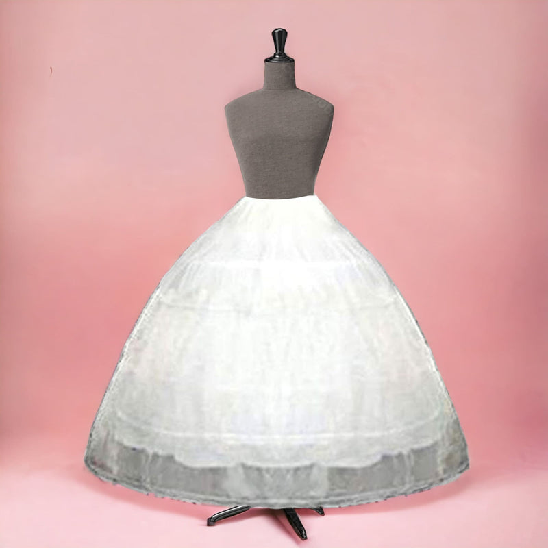 Adjustable 4-Hoop Super Full Size Wedding Petticoat Net Layers Tulle Skirt Underskirt Bridal Gown Halloween Costume Party Dress
