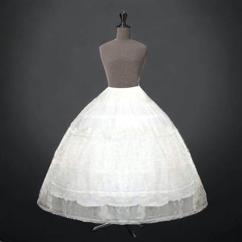 Adjustable 4-Hoop Super Full Size Wedding Petticoat Net Layers Tulle Skirt Underskirt Bridal Gown Halloween Costume Party Dress