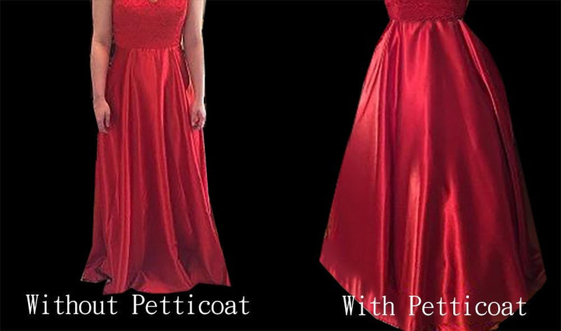 A-line crinoline petticoat, semi-full hoopless wedding dress underskirt, layered underskirt for women, one size. SML XL 24"-46" waist