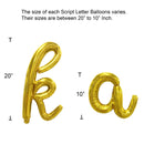 Cursive Writing Personalized Gold Phrase Choose Your Letter Number Alphabet Balloon Banner Baby Shower Happy Birthday Personalization Lowercase