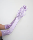 Extra largo púrpura claro lila 23 pulgadas sobre el codo guantes de satén nupcial de grado A fiesta de Halloween Cosplay formal años 20 longitud operativa fiesta de graduación - SACASUSA