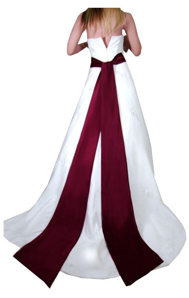 Faja de boda de satén grande, cinturón nupcial, cinturón de corbata para desfile de noche de graduación, vestidos largos lisos, rojo, negro, rosa, champán, dorado, marrón, blanco, marfil - SACASUSA