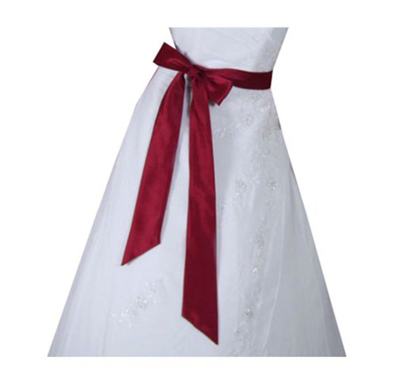 Faja de boda satinada, cinturón nupcial, fiesta de graduación, corbata, cinturón de dama de honor, vestido largo liso, vestidos, cintura, rojo, rosa, marrón, negro, champán, azul marino - SACASUSA