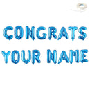 FELICIDADES - Banner de globo Jumbo de 40" con NOMBRE PERSONALIZADO Globos de letras Plata, Oro, Oro rosa, Negro, Rosa, Azul Decoraciones de fiesta Helio - SACASUSA