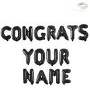 FELICIDADES - Banner de globo Jumbo de 40" con NOMBRE PERSONALIZADO Globos de letras Plata, Oro, Oro rosa, Negro, Rosa, Azul Decoraciones de fiesta Helio - SACASUSA