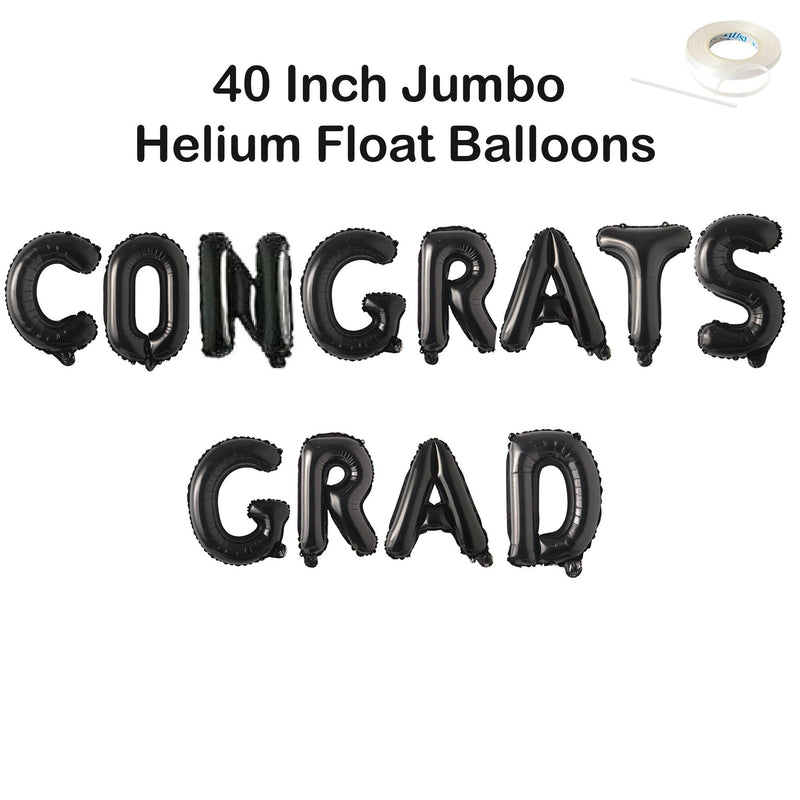 FELICITACIONES GRAD- Globos DIY con letras gigantes de 40" Decoraciones para fiestas de graduación Oro rosa, rosa, plata, oro, globos negros Decoración Flotador de helio - SACASUSA