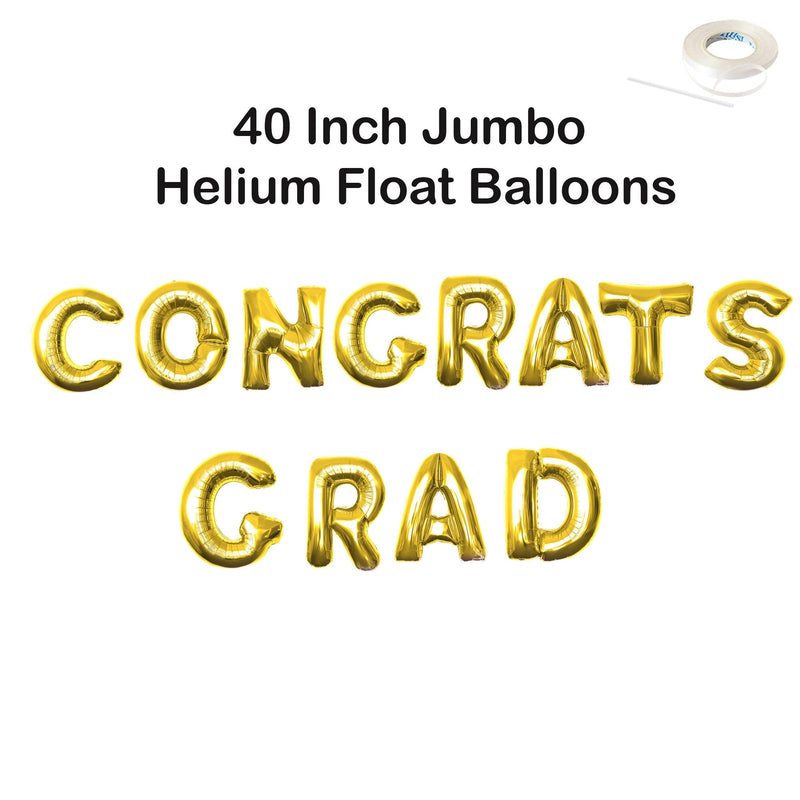 FELICITACIONES GRAD- Globos DIY con letras gigantes de 40" Decoraciones para fiestas de graduación Oro rosa, rosa, plata, oro, globos negros Decoración Flotador de helio - SACASUSA