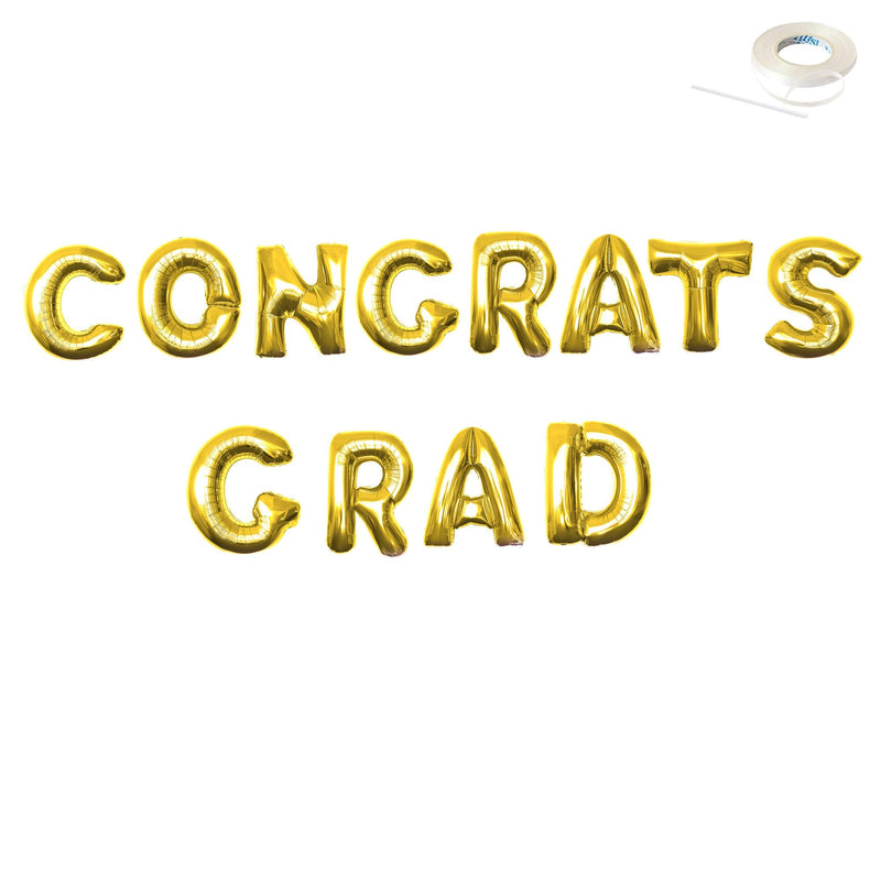 FELICITACIONES GRAD- Globos DIY con letras gigantes de 40" Decoraciones para fiestas de graduación Oro rosa, rosa, plata, oro, globos negros Decoración Flotador de helio - SACASUSA