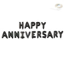 FELIZ ANIVERSARIO Banner de globo de 40 pulgadas Globos con letras gigantes Decoración de fiesta Oro rosa, rosa, plata, oro, fondo negro Flotador de helio - SACASUSA