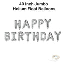 FELIZ CUMPLEAá‘OS 40" Globo Banner Globos con letras gigantes Decoración de fiesta Oro rosa, rosa, plata, oro, fondo negro Flotador de helio - SACASUSA