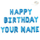 FELIZ CUMPLEAá‘OS Jumbo 40" Globo Banner con nombre personalizado Globos con letras Plata, Oro, Oro rosa, Negro, Rosa, Azul Decoraciones para fiestas Helio - SACASUSA