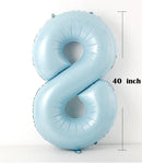 Globos con números de Mylar, color crema, azul, gigante, de 40 pulgadas, niño y niña, 1, 2, 3, 4, 5, 6, 7, 8, 9, 0, decoraciones para fiesta de cumpleaños, Baby Shower, revelación de género - SACASUSA