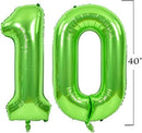 Globos con números de Mylar de aluminio verde gigante de 40 pulgadas para niño y niña, 1, 2, 3, 4, 5, 6, 7, 8, 9, 0, decoraciones para fiesta de cumpleaños, suministros para fiesta de aniversario de años - SACASUSA