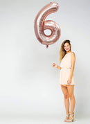 Globos con números de Mylar de lámina de oro rosa gigante de 40 pulgadas para niña 1 2 3 4 5 6 7 8 9 0 Decoraciones para fiesta de cumpleaños Años de antigá¼edad Fiesta de aniversario para niña - SACASUSA