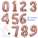 Globos con números de Mylar de lámina de oro rosa gigante de 40 pulgadas para niña 1 2 3 4 5 6 7 8 9 0 Decoraciones para fiesta de cumpleaños Años de antigá¼edad Fiesta de aniversario para niña - SACASUSA