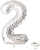Globos con números Mylar de lámina plateada Jumbo de 40 pulgadas para niña 1, 2, 3, 4, 5, 6, 7, 8, 9, 0, decoraciones para fiesta de cumpleaños, años de antigá¼edad, fiesta de aniversario para niña - SACASUSA