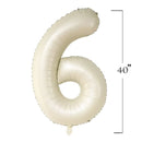 Globos de helio con números gigantes, color crema mate, color beige, de 40 pulgadas, 0,1,2,3,4,5,6,7,8,9, lámina decorativa para fiesta de bodas de cumpleaños, 1º, 2º, 3º - SACASUSA