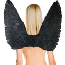 Grandes alas de ángel con plumas negras de 26x22 pulgadas para adultos, mujeres y hombres, accesorios de fotografá­a para disfraces de fiesta de Halloween con Halo gratis - SACASUSA