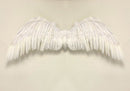 Grandes alas de ángel de hadas grandes de plumas blancas de 47 x 17 pulgadas con halo gratis para alas de disfraces de Halloween Hombres Mujeres Adultos L XXL - SACASUSA