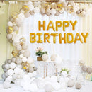 Juego de decoraciones de globos de feliz cumpleaños de 16 pulgadas: 13 pancartas con letras, 2 láminas de estrellas gigantes, 4 confeti, 6 globos de látex (dorado) - SACASUSA