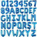 Jumbo 40 pulgadas personalizado número de letra azul gran globo de helio pancarta Mylar carta cumpleaños pancarta personalización Baby Shower feliz cumpleaños - SACASUSA