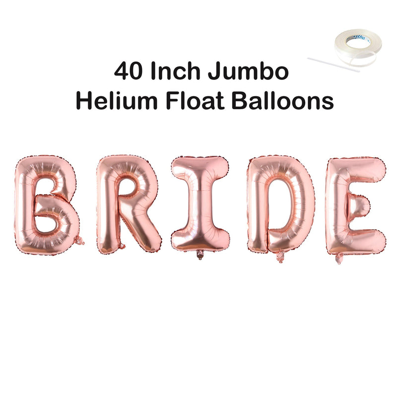 Letras Jumbo BRIDE de 40 pulgadas: rosa, oro rosa, plata, decoración negra, globo, despedida de soltera, despedida de soltera, favores de fin de semana - SACASUSA