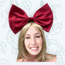 Lindo Oversize Big Satin Bow Cosplay Diadema Cabello Grande Rosa Negro Marrón Blanco Oro Rojo Plata Borgoña Arco Rosa Mujeres Anime Hair Bow Adulto - SACASUSA