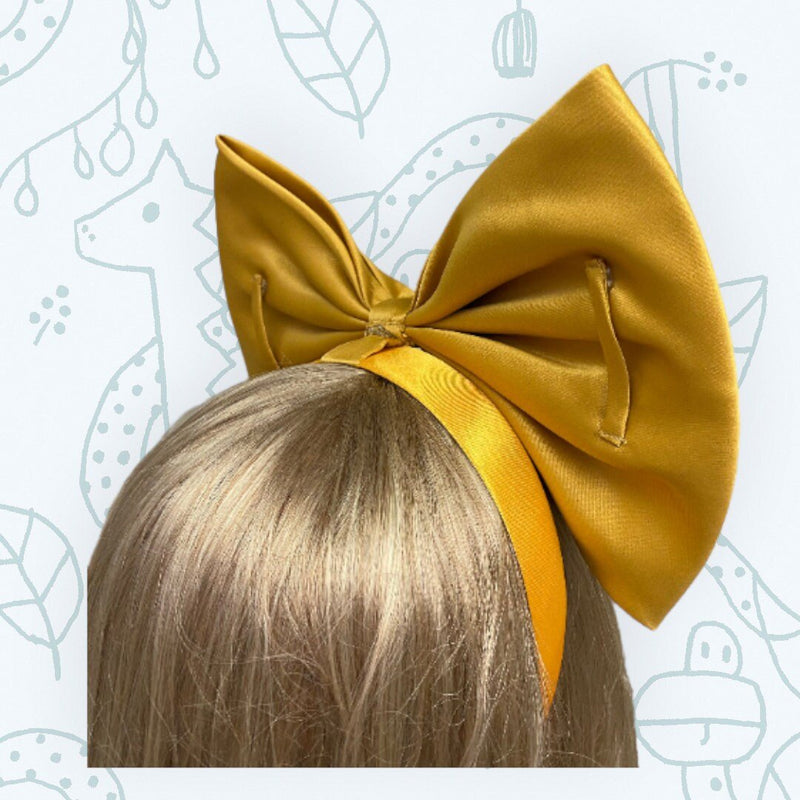 Lindo Oversize Big Satin Bow Cosplay Diadema Cabello Grande Rosa Negro Marrón Blanco Oro Rojo Plata Borgoña Arco Rosa Mujeres Anime Hair Bow Adulto - SACASUSA