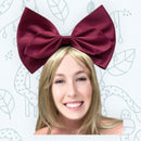 Lindo Oversize Big Satin Bow Cosplay Diadema Cabello Grande Rosa Negro Marrón Blanco Oro Rojo Plata Borgoña Arco Rosa Mujeres Anime Hair Bow Adulto - SACASUSA