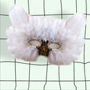 Máscara de disfraz de búho de plumas grises Halloween Mardi Gras n gris, blanco y marrón - SACASUSA