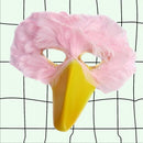 Máscara de pájaro de pluma rosa suave hecha a mano con pico amarillo para disfraz de Halloween fiesta de cosplay adultos mujeres hombres pájaro grande - SACASUSA
