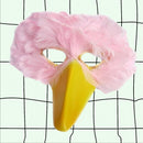 Máscara de pájaro de pluma rosa suave hecha a mano con pico amarillo para disfraz de Halloween fiesta de cosplay adultos mujeres hombres pájaro grande - SACASUSA