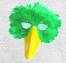 Máscara de pájaro de plumas verdes hecha a mano con pico amarillo para disfraz de Halloween fiesta de cosplay adultos mujeres hombres pájaro grande - SACASUSA